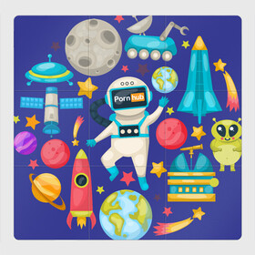 Магнитный плакат 3Х3 с принтом Pornhub space , Полимерный материал с магнитным слоем | 9 деталей размером 9*9 см | astronaut | comet | cosmos | moon | planet | rocet | space | star | звезда | космонавт | космос | планета | ракета