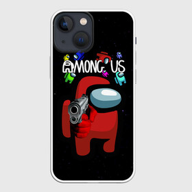 Чехол для iPhone 13 mini с принтом AMONG US ,  |  | among us | impostor | амонг ас | игра | космический | космический корабль | космонавт | космос | мем | пистолет | предатель | среди нас | экшен