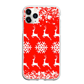 Чехол для iPhone 11 Pro Max матовый с принтом New Year , Силикон |  | christmas toys | deer | new year | red | snow | snowflakes | tree | елка | красный | новогодние игрушки | новый год | олени | свитер с оленями | снег | снежинки | футболка с оленями