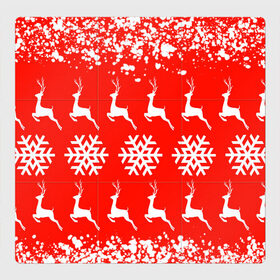 Магнитный плакат 3Х3 с принтом New Year , Полимерный материал с магнитным слоем | 9 деталей размером 9*9 см | Тематика изображения на принте: christmas toys | deer | new year | red | snow | snowflakes | tree | елка | красный | новогодние игрушки | новый год | олени | свитер с оленями | снег | снежинки | футболка с оленями