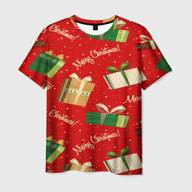 Мужская футболка 3D с принтом HAPPY NEW YEAR , 100% полиэфир | прямой крой, круглый вырез горловины, длина до линии бедер | 
