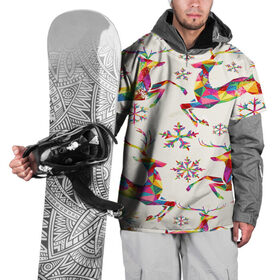 Накидка на куртку 3D с принтом Новогодние Олени , 100% полиэстер |  | 