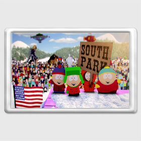 Магнит 45*70 с принтом Южный Парк / South Park . , Пластик | Размер: 78*52 мм; Размер печати: 70*45 | south park | ubisoft | woodland critter christmas | кенни | мультсериал | стэн | южный парк