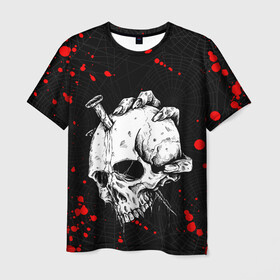 Мужская футболка 3D с принтом ЧЕРЕП , 100% полиэфир | прямой крой, круглый вырез горловины, длина до линии бедер | 666 | alien | bloody | creep | evil dead | scream | ведьма | восставший из ада | герои ужаса | демон | звонок | зловещие мертвецы.