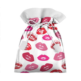 Подарочный 3D мешок с принтом Губы , 100% полиэстер | Размер: 29*39 см | Тематика изображения на принте: арт | бардовый | губы | косметика | красный | помада | поцелуи | поцелуй | рисунок | розовый