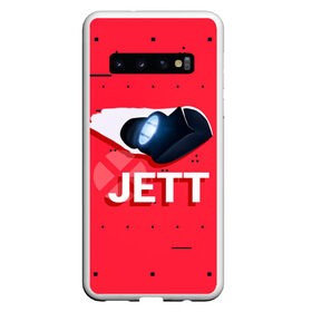 Чехол для Samsung Galaxy S10 с принтом Jett , Силикон | Область печати: задняя сторона чехла, без боковых панелей | Тематика изображения на принте: game | jett | jett valorant | player | valorant | valorant логтип | валарант | валарант новогодний | валорант | детский | детям | джет | нг | новогодний узор | новый год | орнамент | подарок | ребенок | рождество | семья | узор