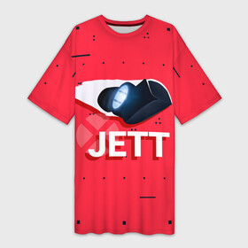 Платье-футболка 3D с принтом Jett ,  |  | game | jett | jett valorant | player | valorant | valorant логтип | валарант | валарант новогодний | валорант | детский | детям | джет | нг | новогодний узор | новый год | орнамент | подарок | ребенок | рождество | семья | узор