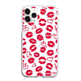 Чехол для iPhone 11 Pro Max матовый с принтом Поцелуи , Силикон |  | английский | английский текст | английский язык | арт | бардовый | губы | иностранный | иностранный текст | иностранный язык | косметика | красный | помада | поцелуи | поцелуй | рисунок | розовый