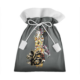 Подарочный 3D мешок с принтом Гейша , 100% полиэстер | Размер: 29*39 см | акварельная живопись | благословение | китайские иероглифы | китайский стиль | чернила | япония