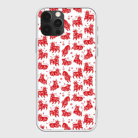 Чехол для iPhone 12 Pro Max с принтом Новый год быка 2021 , Силикон |  | 2021 | bull | happy new year | pattern | бык | животное | зимняя | новогодняя | паттерн | подарочная | узор