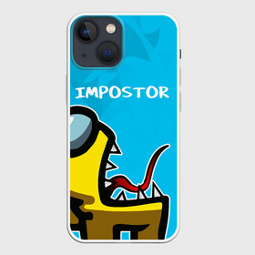 Чехол для iPhone 13 mini с принтом IMPOSTOR ,  |  | impostor | амонг ас | амунг ас | игра | импостер | клыки | космонавт | монстр | пасть | персонаж | самозванец | чудовище
