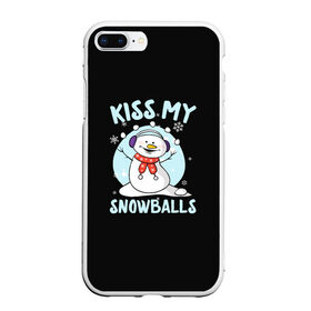 Чехол для iPhone 7Plus/8 Plus матовый с принтом Озорной Снеговик , Силикон | Область печати: задняя сторона чехла, без боковых панелей | claus | happy new year | merry christmas | santa | snowman | дед мороз | елка | клаус | новый год | рождество | с новым годом | санта | снеговик