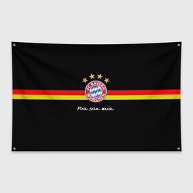 Флаг-баннер с принтом Бавария , 100% полиэстер | размер 67 х 109 см, плотность ткани — 95 г/м2; по краям флага есть четыре люверса для крепления | bayern mnchen | mia san mia | бавария | германия | красная машина | мы это мы | мюнхен | футбол