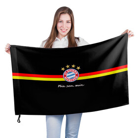 Флаг 3D с принтом Бавария , 100% полиэстер | плотность ткани — 95 г/м2, размер — 67 х 109 см. Принт наносится с одной стороны | bayern mnchen | mia san mia | бавария | германия | красная машина | мы это мы | мюнхен | футбол