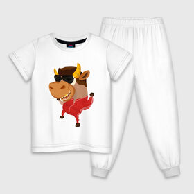 Детская пижама хлопок с принтом Бычара 2021 , 100% хлопок |  брюки и футболка прямого кроя, без карманов, на брюках мягкая резинка на поясе и по низу штанин
 | Тематика изображения на принте: 