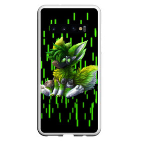 Чехол для Samsung Galaxy S10 с принтом Protogen music , Силикон | Область печати: задняя сторона чехла, без боковых панелей | cute | furry | green | love | music