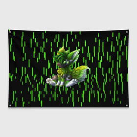 Флаг-баннер с принтом Protogen music , 100% полиэстер | размер 67 х 109 см, плотность ткани — 95 г/м2; по краям флага есть четыре люверса для крепления | cute | furry | green | love | music