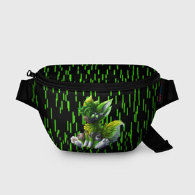 Поясная сумка 3D с принтом Protogen music , 100% полиэстер | плотная ткань, ремень с регулируемой длиной, внутри несколько карманов для мелочей, основное отделение и карман с обратной стороны сумки застегиваются на молнию | cute | furry | green | love | music
