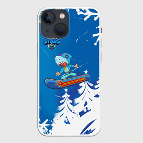 Чехол для iPhone 13 mini с принтом Brawl Stars (Snowboarding) ,  |  | brawl | break dance | leon | moba | skateboard | stars | supercell | surfing | игра | коллаборация | коллаж | колоборация | паттерн