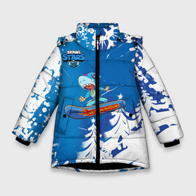 Зимняя куртка для девочек 3D с принтом Brawl Stars (Snowboarding) , ткань верха — 100% полиэстер; подклад — 100% полиэстер, утеплитель — 100% полиэстер. | длина ниже бедра, удлиненная спинка, воротник стойка и отстегивающийся капюшон. Есть боковые карманы с листочкой на кнопках, утяжки по низу изделия и внутренний карман на молнии. 

Предусмотрены светоотражающий принт на спинке, радужный светоотражающий элемент на пуллере молнии и на резинке для утяжки. | brawl | break dance | leon | moba | skateboard | stars | supercell | surfing | игра | коллаборация | коллаж | колоборация | паттерн