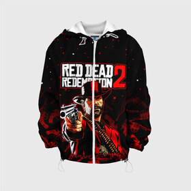 Детская куртка 3D с принтом RED DEAD REDEMPTION 2 , 100% полиэстер | застежка — молния, подол и капюшон оформлены резинкой с фиксаторами, по бокам — два кармана без застежек, один потайной карман на груди, плотность верхнего слоя — 90 г/м2; плотность флисового подклада — 260 г/м2 | rdr2 | red dead redemption | red dead redemption 2 | rockstar. | дикий запад | игра dead | ковбой | ред дед редемпшн 2 | стрельюа | стрелялка