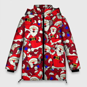Женская зимняя куртка 3D с принтом Дед Санта , верх — 100% полиэстер; подкладка — 100% полиэстер; утеплитель — 100% полиэстер | длина ниже бедра, силуэт Оверсайз. Есть воротник-стойка, отстегивающийся капюшон и ветрозащитная планка. 

Боковые карманы с листочкой на кнопках и внутренний карман на молнии | Тематика изображения на принте: 2021 | 2022 | new year | tiger | гирлянда | год тигра | дед мороз | елка | клаус | конфеты | нг | новый год | носок | подарок | рождество | с | санта | снег | снеговик | снежинка | шары