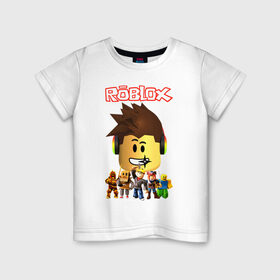 Детская футболка хлопок с принтом ROBLOX , 100% хлопок | круглый вырез горловины, полуприлегающий силуэт, длина до линии бедер | piggy | roblox | roblox games | roblox piggy | игра роблокс | пигги. | роблокс | роблокс пигги | робукс