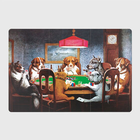 Магнитный плакат 3Х2 с принтом Собаки играют в покер , Полимерный материал с магнитным слоем | 6 деталей размером 9*9 см | Тематика изображения на принте: a friend in need | art | artist | bets | buldog | cards | chips | dogs | gambling | games | memes | picture | poker | азартные игры | бульдог | друг познается в беде | искусство | картина | карты | мемы | покер | сенбернар | собаки | собачки | ставки