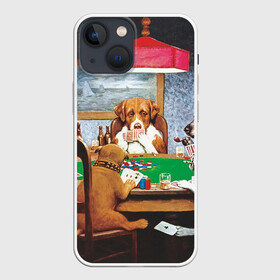 Чехол для iPhone 13 mini с принтом Собаки играют в покер ,  |  | a friend in need | art | artist | bets | buldog | cards | chips | dogs | gambling | games | memes | picture | poker | азартные игры | бульдог | друг познается в беде | искусство | картина | карты | мемы | покер | сенбернар | собаки | собачки | ставки