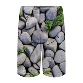 Детские спортивные шорты 3D с принтом Камни ,  100% полиэстер
 | пояс оформлен широкой мягкой резинкой, ткань тянется
 | абстрактно | абстрактные | абстрактный | абстракция | галька | каменные | каменный | камень | камни | камушки | клевер | природа | растения
