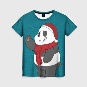 Женская футболка 3D с принтом Panda , 100% полиэфир ( синтетическое хлопкоподобное полотно) | прямой крой, круглый вырез горловины, длина до линии бедер | cartoon network | panda | vdkimel | we bare bears | вся правда о медведях | панда