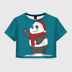 Женская футболка Crop-top 3D с принтом Panda , 100% полиэстер | круглая горловина, длина футболки до линии талии, рукава с отворотами | cartoon network | panda | vdkimel | we bare bears | вся правда о медведях | панда