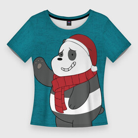 Женская футболка 3D Slim с принтом Panda ,  |  | cartoon network | panda | vdkimel | we bare bears | вся правда о медведях | панда