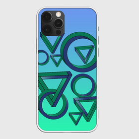 Чехол для iPhone 12 Pro Max с принтом Иллюзия треугольники и круги , Силикон |  | Тематика изображения на принте: геометрия | градиент | иллюзия | круг | оптическая | треугольник