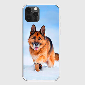 Чехол для iPhone 12 Pro Max с принтом Овчарка и снег , Силикон |  | dog | животные | зима | овчарка | пес | природа | снег | собака | собаки | собакчка | собачки