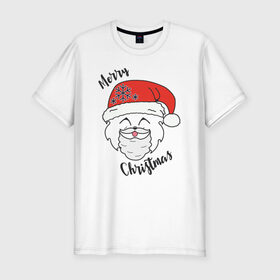 Мужская футболка хлопок Slim с принтом Merry Furry Christmas! , 92% хлопок, 8% лайкра | приталенный силуэт, круглый вырез ворота, длина до линии бедра, короткий рукав | 