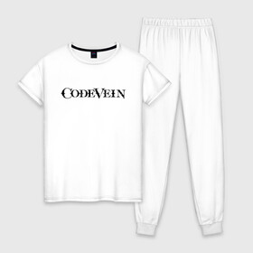 Женская пижама хлопок с принтом CodeVein Logo (Z) , 100% хлопок | брюки и футболка прямого кроя, без карманов, на брюках мягкая резинка на поясе и по низу штанин | 