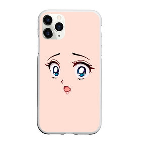 Чехол для iPhone 11 Pro Max матовый с принтом Scared anime face , Силикон |  | angry | anime | art | big | eyes | face | girl | kawaii | manga | scared | style | аниме | арт | глаза | девушка | испуганная | кавай | лицо | манга