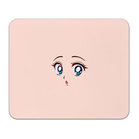 Коврик для мышки прямоугольный с принтом Surprised anime face , натуральный каучук | размер 230 х 185 мм; запечатка лицевой стороны | 
