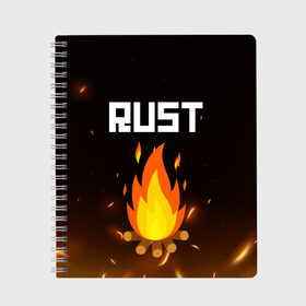 Тетрадь с принтом RUST , 100% бумага | 48 листов, плотность листов — 60 г/м2, плотность картонной обложки — 250 г/м2. Листы скреплены сбоку удобной пружинной спиралью. Уголки страниц и обложки скругленные. Цвет линий — светло-серый
 | action | game | rust | zombie | апокалипсис. | выживание | зомби | игра | лес | радиация | раст