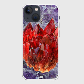 Чехол для iPhone 13 mini с принтом Роза инков ,  |  | аметист | геология | инки | камень | кристалл | минерал | роза | хризолит | цинкит