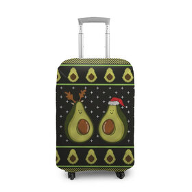 Чехол для чемодана 3D с принтом Avo christmas , 86% полиэфир, 14% спандекс | двустороннее нанесение принта, прорези для ручек и колес | 2020 | 2021 | avocado | christmas | happy | merry | new year | sweater | ugly christmas | авакадо | зима | новогодний | новогодняя | новый год | рождественский | рождественский свитер | рождество | свитер | снег