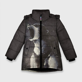 Зимняя куртка для девочек 3D с принтом Bear , ткань верха — 100% полиэстер; подклад — 100% полиэстер, утеплитель — 100% полиэстер. | длина ниже бедра, удлиненная спинка, воротник стойка и отстегивающийся капюшон. Есть боковые карманы с листочкой на кнопках, утяжки по низу изделия и внутренний карман на молнии. 

Предусмотрены светоотражающий принт на спинке, радужный светоотражающий элемент на пуллере молнии и на резинке для утяжки. | Тематика изображения на принте: his dark materials | бирнисон | йорек | йорек бирнисон | лира | мариса | мэгги | пантелеймон | приключения | сериал | тёмные начала | фэнтези