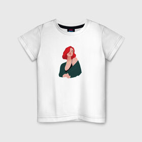 Детская футболка хлопок с принтом принт Алена Швец , 100% хлопок | круглый вырез горловины, полуприлегающий силуэт, длина до линии бедер | Тематика изображения на принте: алёнашвец | девушка | музыка | певица | фан арт | цифровой рисунок