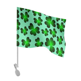 Флаг для автомобиля с принтом Трилистник фантастический , 100% полиэстер | Размер: 30*21 см | весна | джунгли | лес | лето | огород | поле | сад | тайга | трилистник | цветы