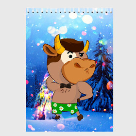 Скетчбук с принтом танцующий бык , 100% бумага
 | 48 листов, плотность листов — 100 г/м2, плотность картонной обложки — 250 г/м2. Листы скреплены сверху удобной пружинной спиралью | 2021 | 7 января | bull | newyear | santa | бык | быки | бычок | год быка | дед мороз | корова | новогодние каникулы | новогодние праздники | новый 2021 | новый год | новый год 2021 | рождество | сани | санта | санта клаус