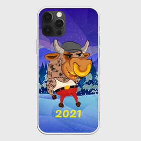 Чехол для iPhone 12 Pro Max с принтом Злой бычара 2021 , Силикон |  | Тематика изображения на принте: 2021 | 7 января | bull | newyear | santa | бык | быки | бычок | год быка | дед мороз | корова | новогодние каникулы | новогодние праздники | новый 2021 | новый год | новый год 2021 | рождество | сани | санта | санта клаус