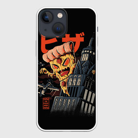 Чехол для iPhone 13 mini с принтом Pizza Kong ,  |  | Тематика изображения на принте: 666 | alien | astral | demon | fast | food | ghost | halloween | horror | kong | monster | pizza | астрал | восставший из ада | демон | монстр | пицца | призрак | ужасы | фастфуд | хоррор