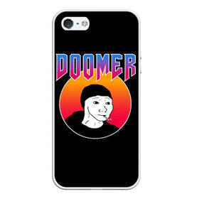 Чехол для iPhone 5/5S матовый с принтом Doomer , Силикон | Область печати: задняя сторона чехла, без боковых панелей | boomer | boy | chad | doomer | frecso | girl | i know | irony | jacques | post | stonks | thundercock | yes | zoomer | бумер | да | девушка | думер | жак | зумер | ирония | мем | мемы | парень | пост | постирония | стонкс | тандеркок | ф