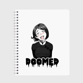 Тетрадь с принтом Doomer girl , 100% бумага | 48 листов, плотность листов — 60 г/м2, плотность картонной обложки — 250 г/м2. Листы скреплены сбоку удобной пружинной спиралью. Уголки страниц и обложки скругленные. Цвет линий — светло-серый
 | ahegao | boomer | boy | chad | doomer | girl | i know | irony | jacques | post | stonks | zoomer | ахегао | ахэгао | бумер | девушка | думер | жак | зумер | ирония | мем | мемы | парень | пост | постирония | стонкс | тандеркок | фр